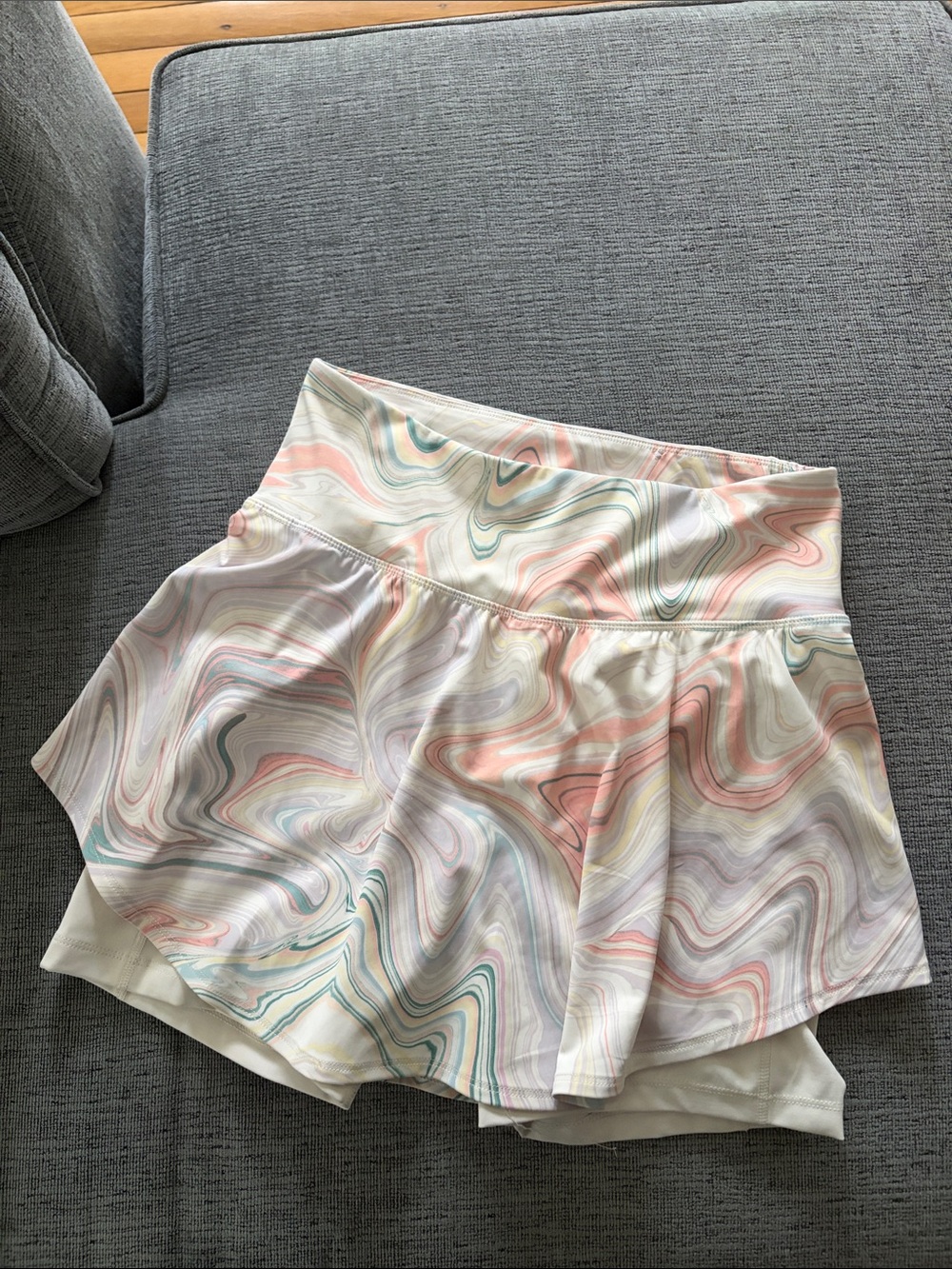 Old Navy Pastel Marble Print Skort - Pink, Green, Cream